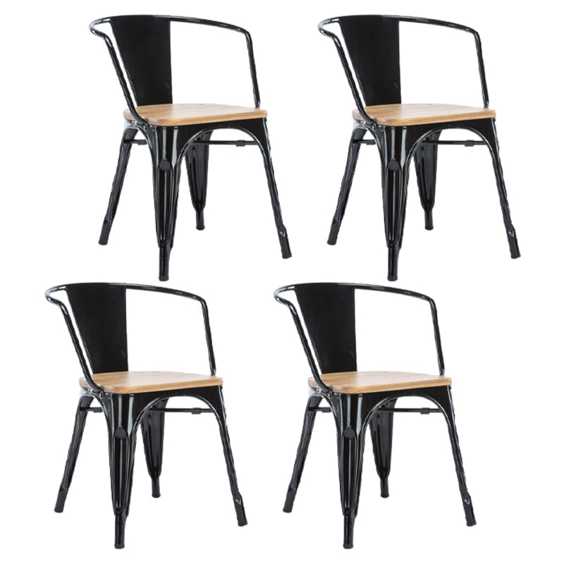 Industrial Style Dining Chair Metal Dining Arm Side Chairs for Kitchen (Set of 4)