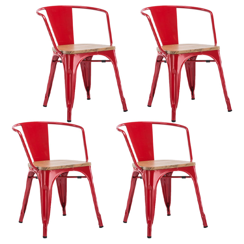 Industrial Style Dining Chair Metal Dining Arm Side Chairs for Kitchen (Set of 4)