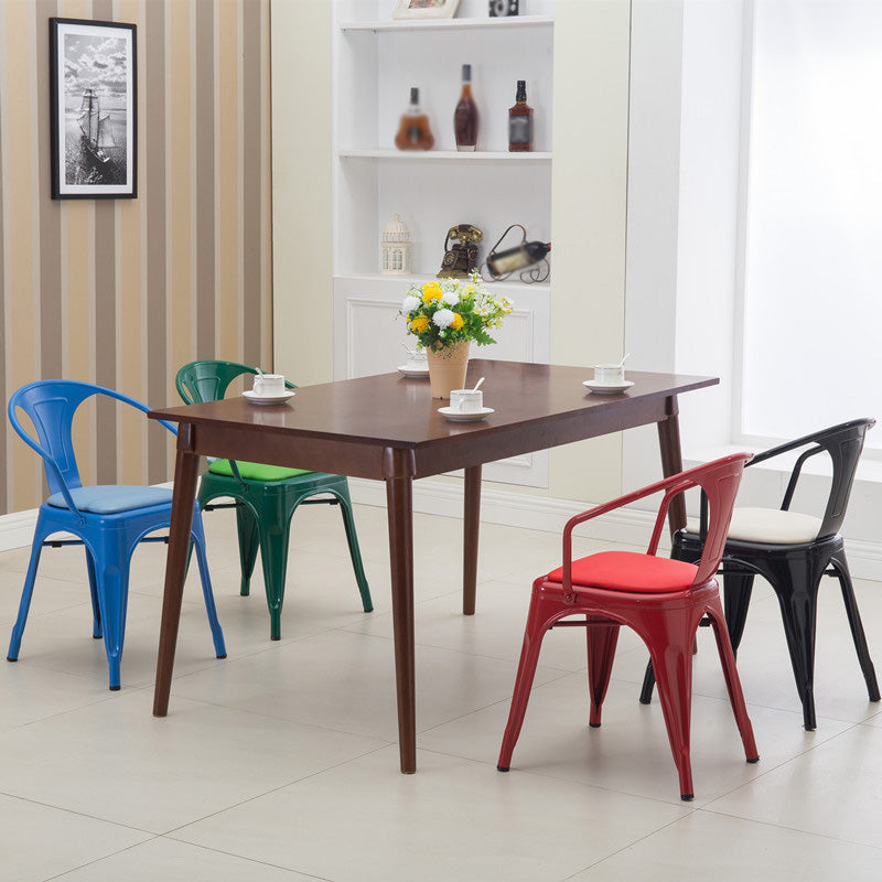 Industrial Style Dining Chair Metal Dining Arm Side Chairs for Kitchen (Set of 4)