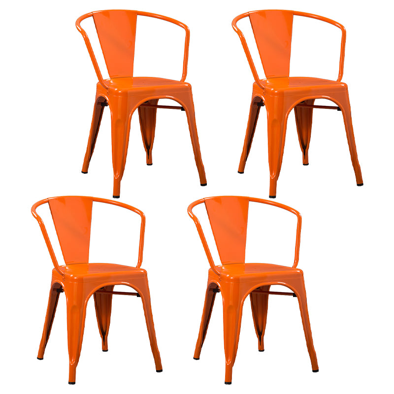 Industrial Style Dining Chair Metal Dining Arm Side Chairs for Kitchen (Set of 4)