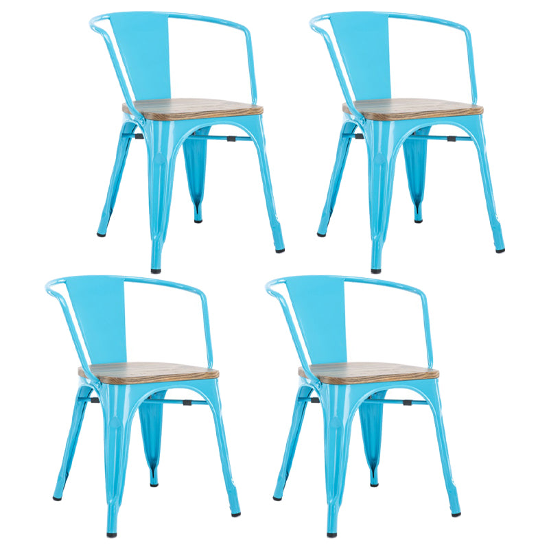 Industrial Style Dining Chair Metal Dining Arm Side Chairs for Kitchen (Set of 4)