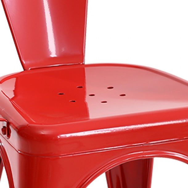 Industrial Style Dining Chair Metal Dining Arm Side Chairs for Kitchen (Set of 4)