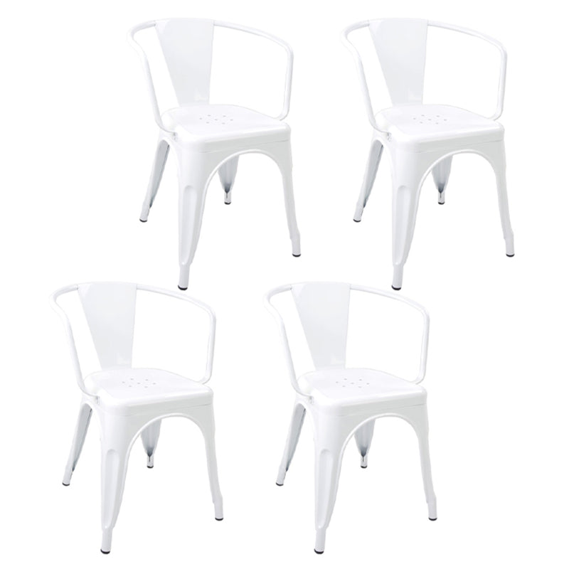 Industrial Style Dining Chair Metal Dining Arm Side Chairs for Kitchen (Set of 4)