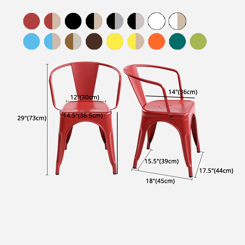 Industrial Style Dining Chair Metal Dining Arm Side Chairs for Kitchen (Set of 4)