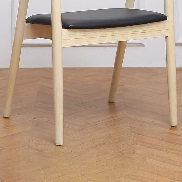 Chaise contemporaine avec accoudoirs ouverts en frêne, chaise de salle à manger rembourrée en noyer (Ensemble de 2)