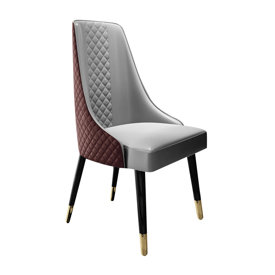 Scandinavian Style Metal Chair Dining Room Solid Back Side Chairs (Set of 2)