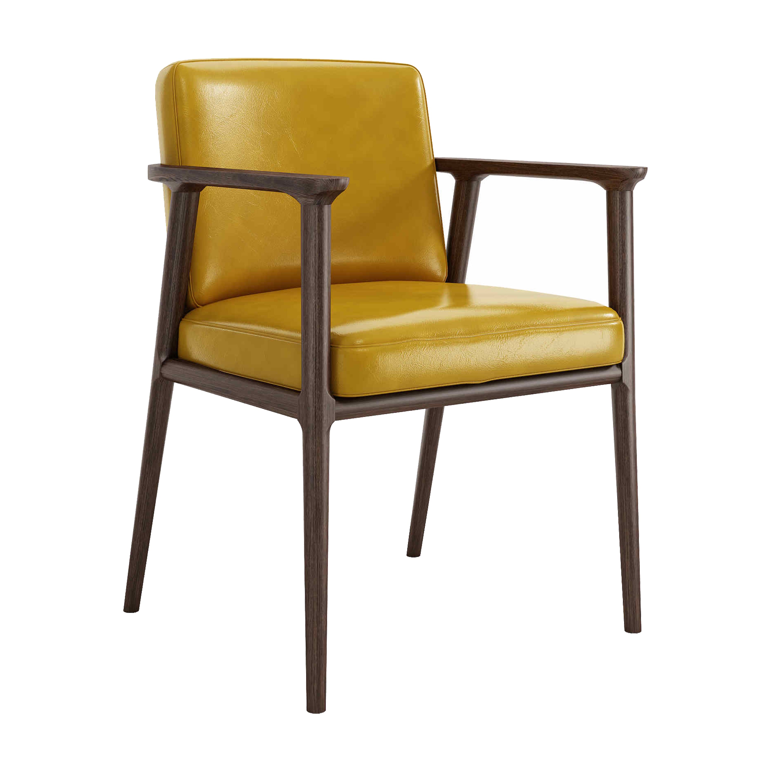 Traditional Solid Back Dining Armchair Upholstered Arm Chairs with Wood Legs