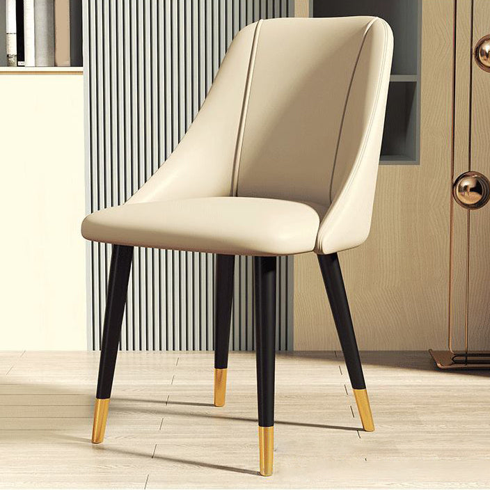 Scandinavian Pu Leather Restaurant zijstoel Matte Finish Parsons Dining Chair (set van 4)