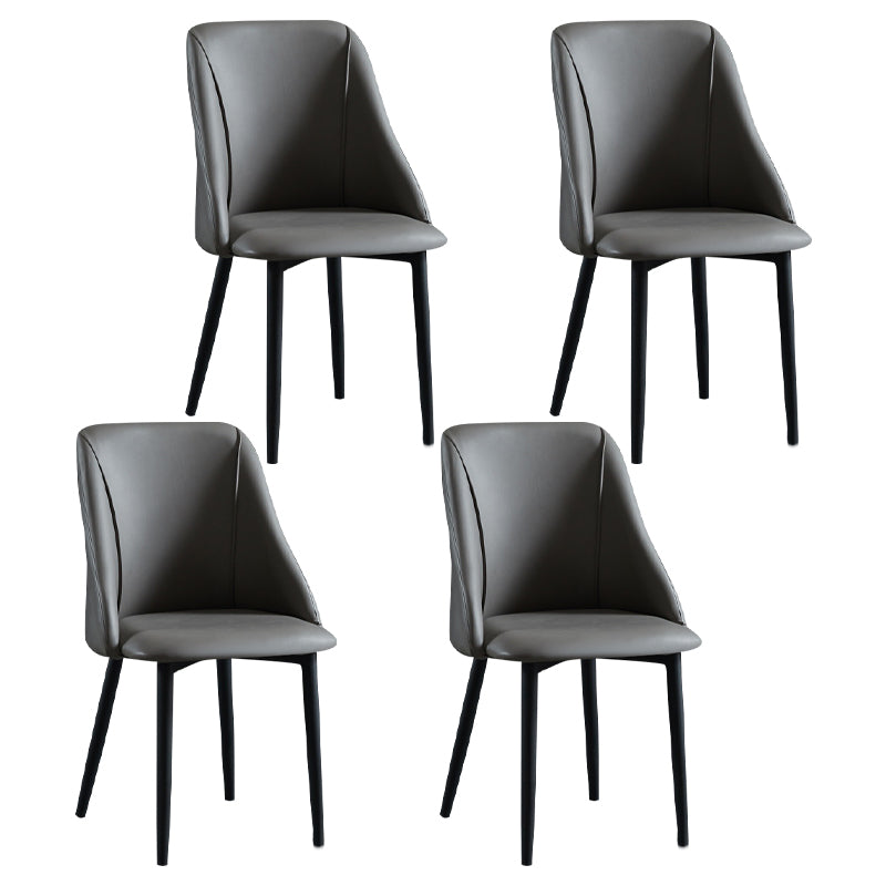 Scandinavian Pu Leather Restaurant zijstoel Matte Finish Parsons Dining Chair (set van 4)