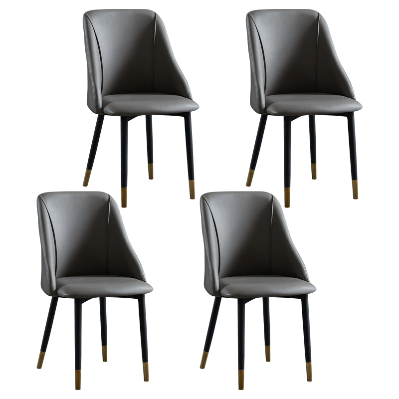 Scandinavian Pu Leather Restaurant zijstoel Matte Finish Parsons Dining Chair (set van 4)