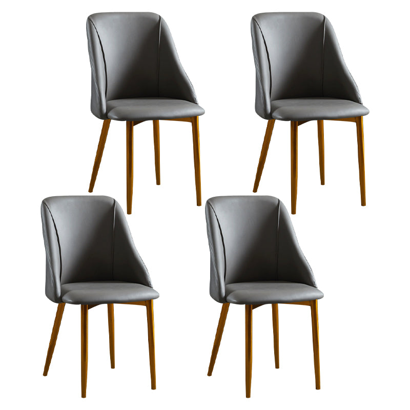 Scandinavian Pu Leather Restaurant zijstoel Matte Finish Parsons Dining Chair (set van 4)