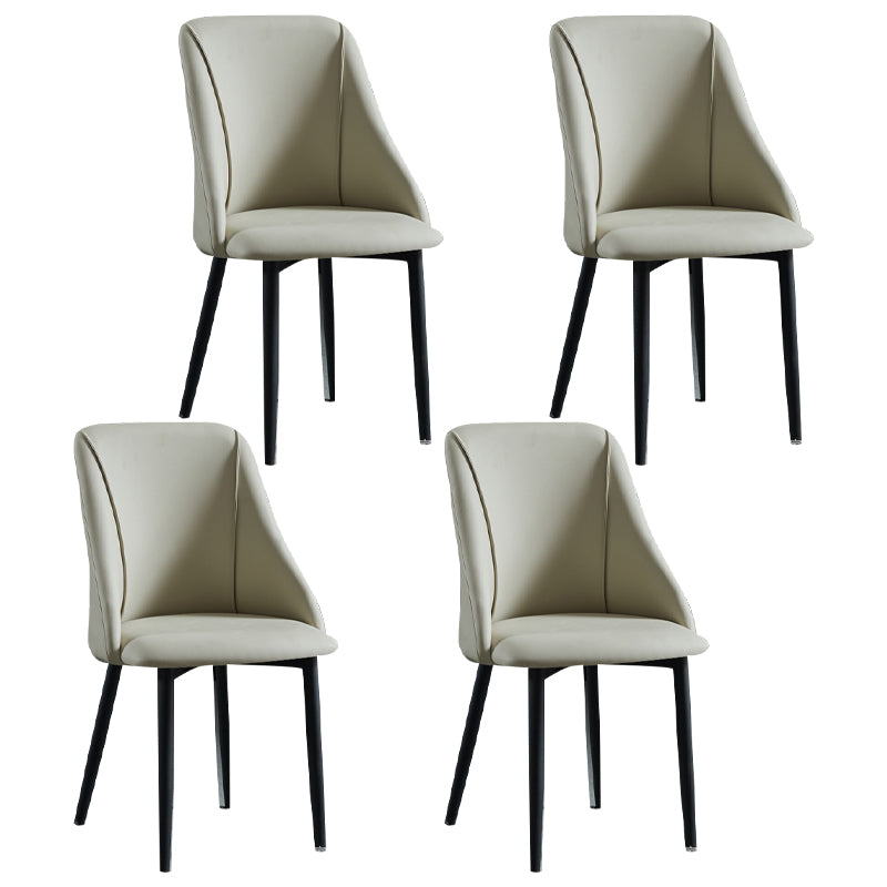Scandinavian Pu Leather Restaurant zijstoel Matte Finish Parsons Dining Chair (set van 4)