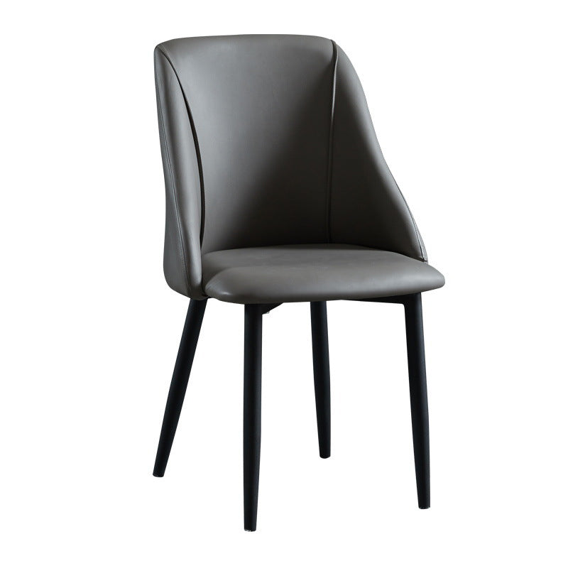 Scandinavian Pu Leather Restaurant zijstoel Matte Finish Parsons Dining Chair (set van 4)