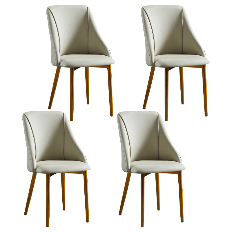 Scandinavian Pu Leather Restaurant zijstoel Matte Finish Parsons Dining Chair (set van 4)