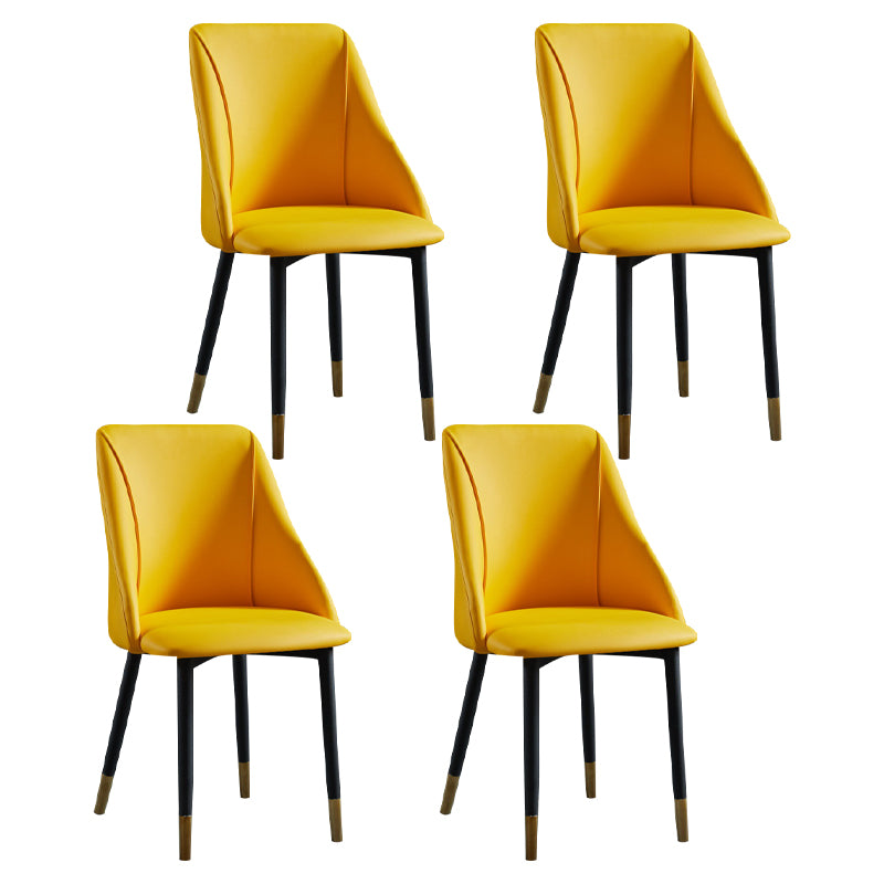 Scandinavian Pu Leather Restaurant zijstoel Matte Finish Parsons Dining Chair (set van 4)
