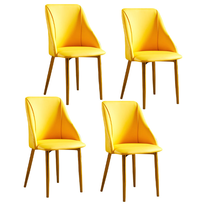 Scandinavian Pu Leather Restaurant zijstoel Matte Finish Parsons Dining Chair (set van 4)