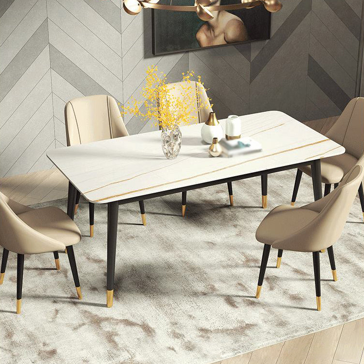 Scandinavian Pu Leather Restaurant zijstoel Matte Finish Parsons Dining Chair (set van 4)
