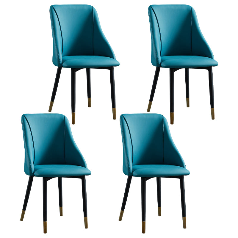 Scandinavian Pu Leather Restaurant zijstoel Matte Finish Parsons Dining Chair (set van 4)