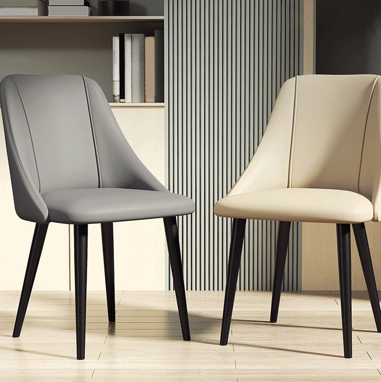 Scandinavian Pu Leather Restaurant zijstoel Matte Finish Parsons Dining Chair (set van 4)
