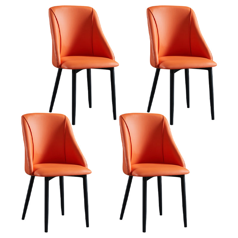 Scandinavian Pu Leather Restaurant zijstoel Matte Finish Parsons Dining Chair (set van 4)