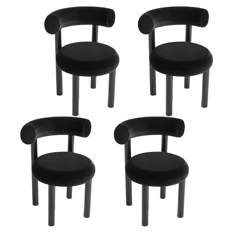 Chaises de salle à manger sans bras tapissées contemporaines, chaises latérales de salle à manger à dossier ouvert pour la maison