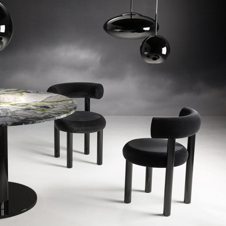 Chaises de salle à manger sans bras tapissées contemporaines, chaises latérales de salle à manger à dossier ouvert pour la maison