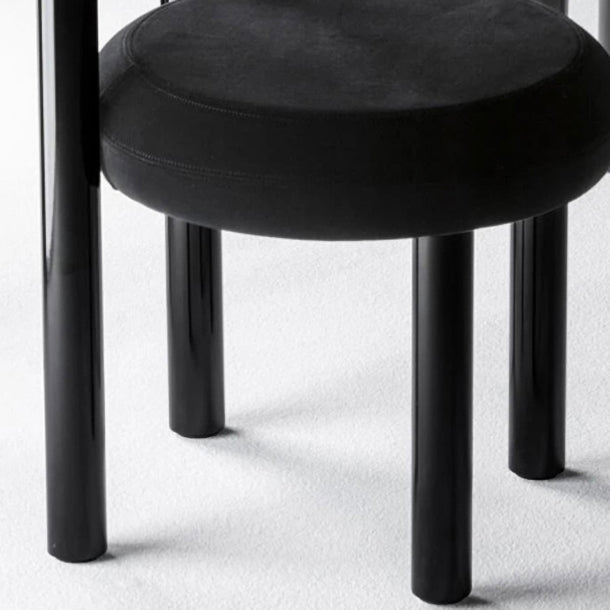 Chaises de salle à manger sans bras tapissées contemporaines, chaises latérales de salle à manger à dossier ouvert pour la maison