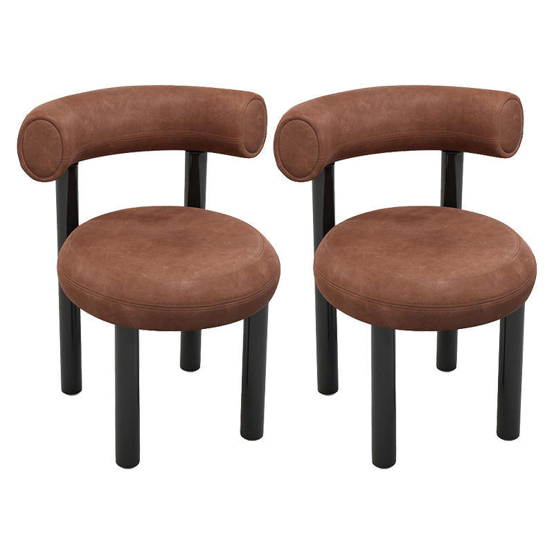 Chaises de salle à manger sans bras tapissées contemporaines, chaises latérales de salle à manger à dossier ouvert pour la maison