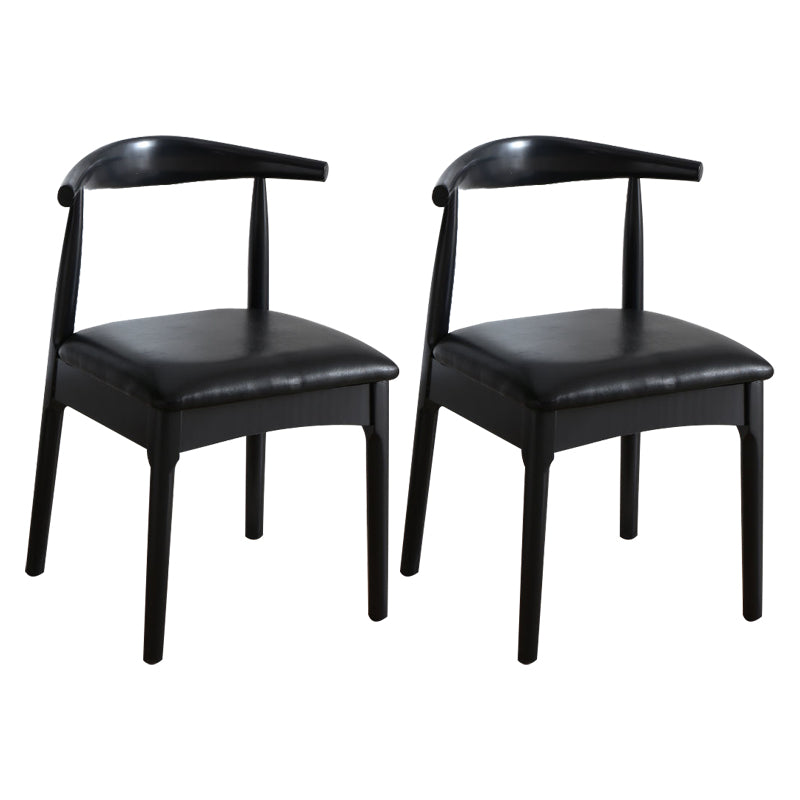 Silla lateral escandinava para el hogar, silla de comedor tapizada de madera con respaldo abierto