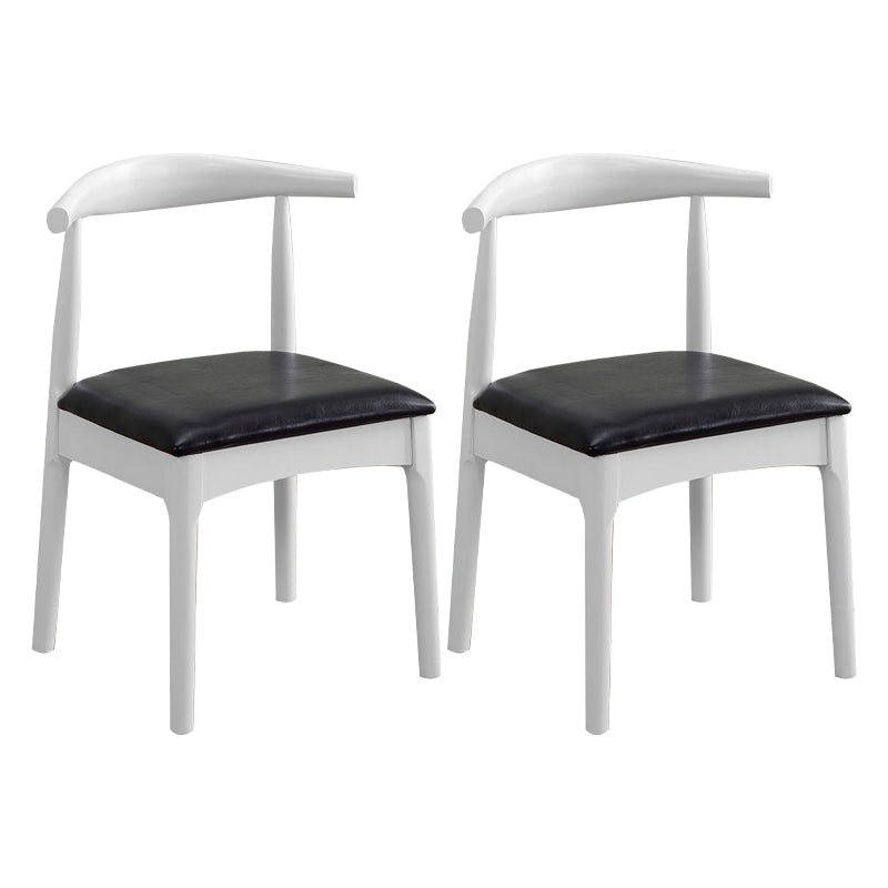 Silla lateral escandinava para el hogar, silla de comedor tapizada de madera con respaldo abierto