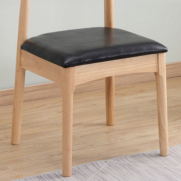 Silla lateral escandinava para el hogar, silla de comedor tapizada de madera con respaldo abierto
