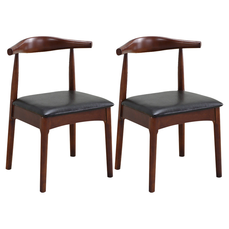 Silla lateral escandinava para el hogar, silla de comedor tapizada de madera con respaldo abierto