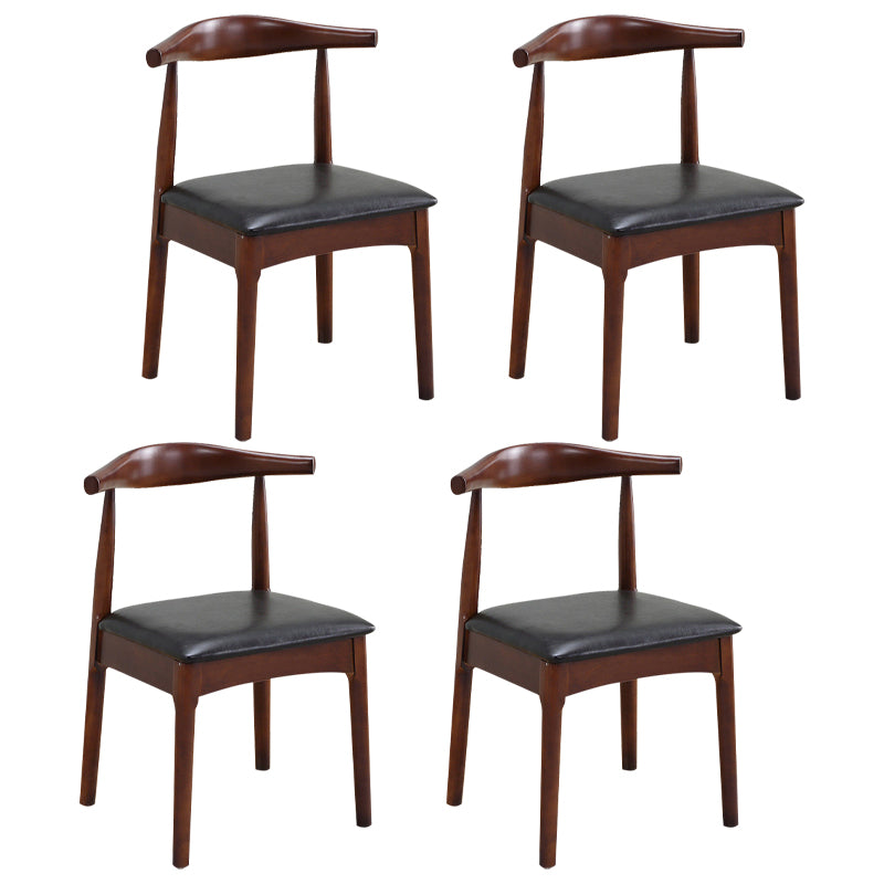Silla lateral escandinava para el hogar, silla de comedor tapizada de madera con respaldo abierto