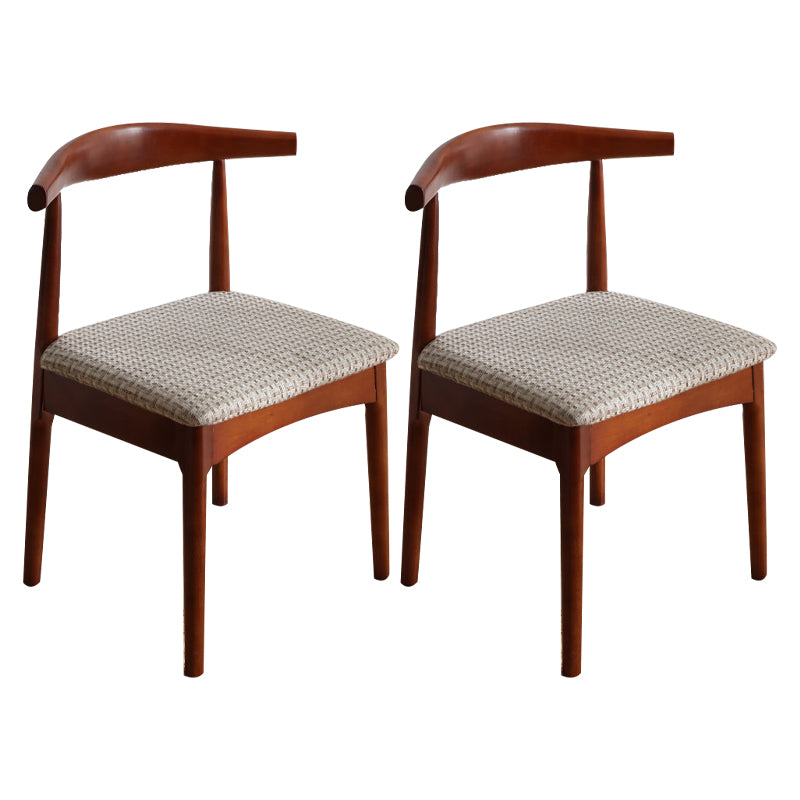 Silla lateral escandinava para el hogar, silla de comedor tapizada de madera con respaldo abierto