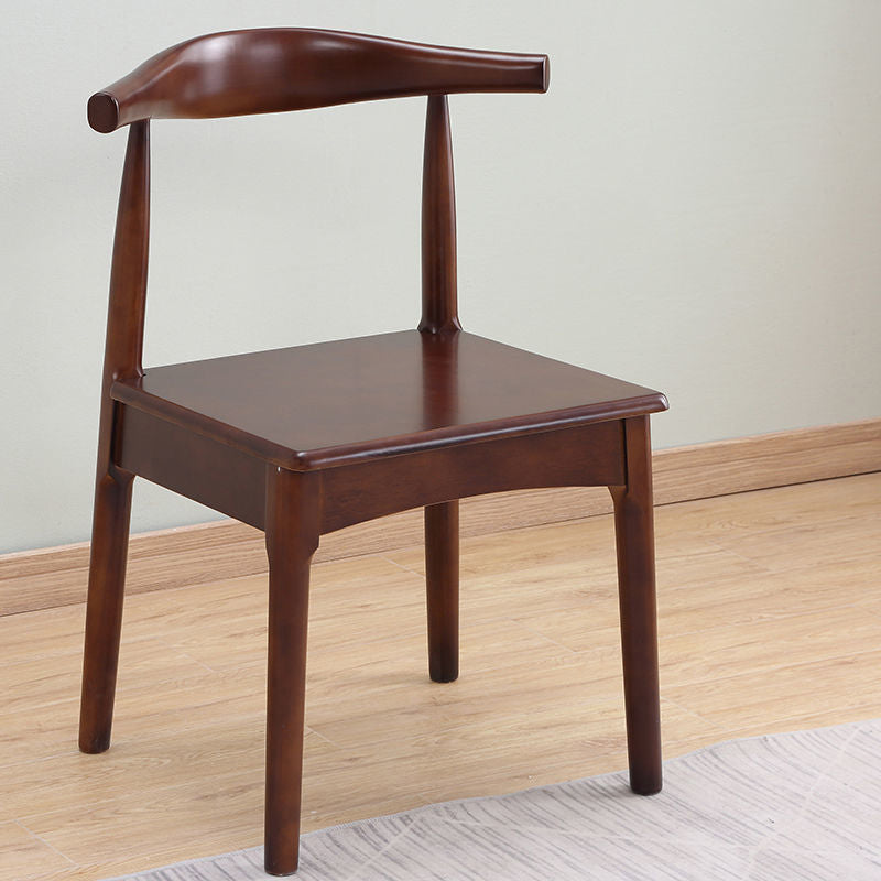 Silla lateral escandinava para el hogar, silla de comedor tapizada de madera con respaldo abierto