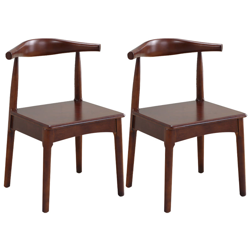 Silla lateral escandinava para el hogar, silla de comedor tapizada de madera con respaldo abierto