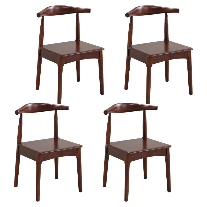 Silla lateral escandinava para el hogar, silla de comedor tapizada de madera con respaldo abierto
