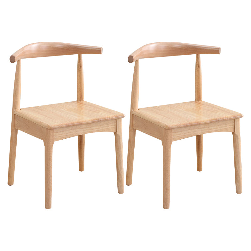Silla lateral escandinava para el hogar, silla de comedor tapizada de madera con respaldo abierto