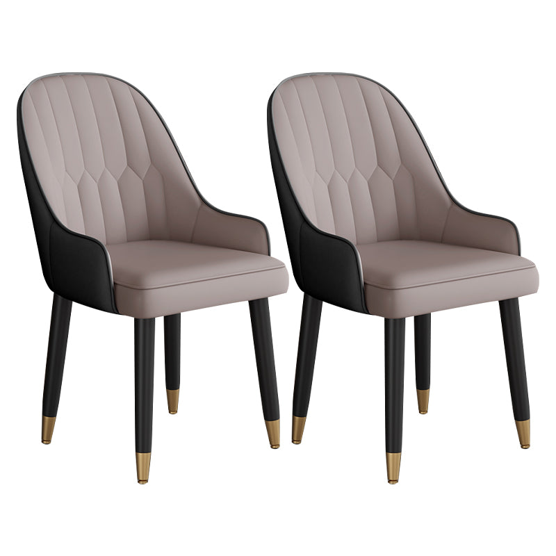 Chaises de salle à manger en métal de style Glam (Ensemble de 2)
