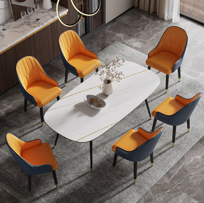 Chaises de salle à manger en métal de style Glam (Ensemble de 2)