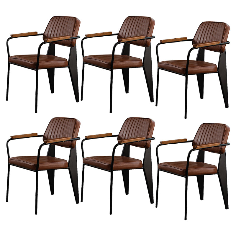 Les chaises de salle à manger en cuir de style industriel ouvrent les chaises latérales de salle à manger tapissées par dos