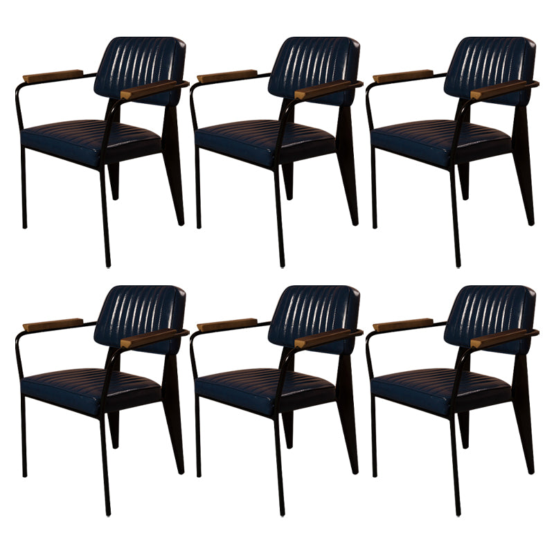 Les chaises de salle à manger en cuir de style industriel ouvrent les chaises latérales de salle à manger tapissées par dos