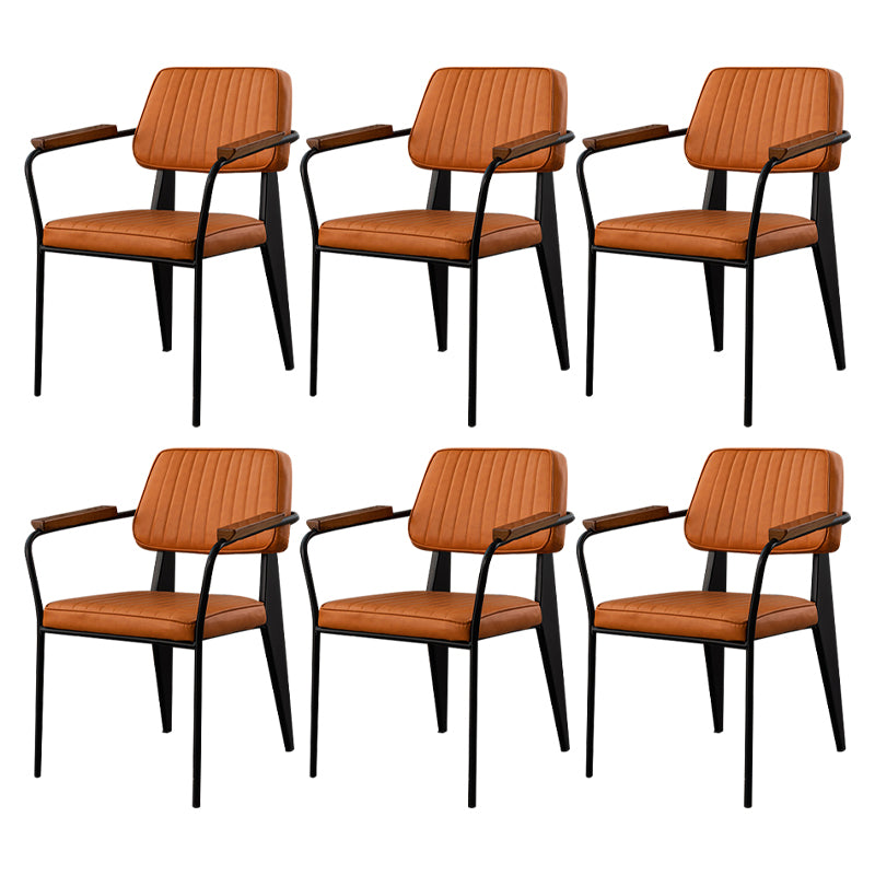 Les chaises de salle à manger en cuir de style industriel ouvrent les chaises latérales de salle à manger tapissées par dos