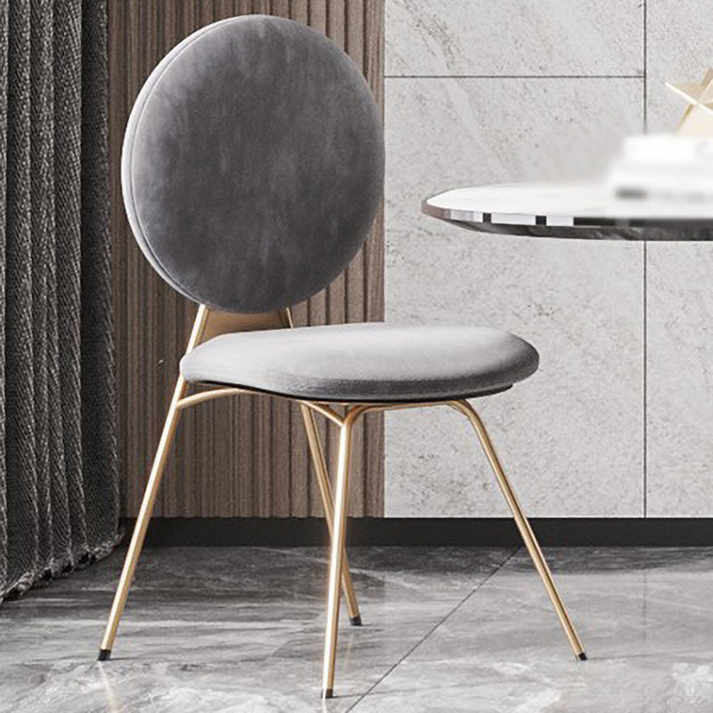 Sillas de comedor de metal de estilo nórdico, silla sin brazos con parte trasera abierta para uso doméstico