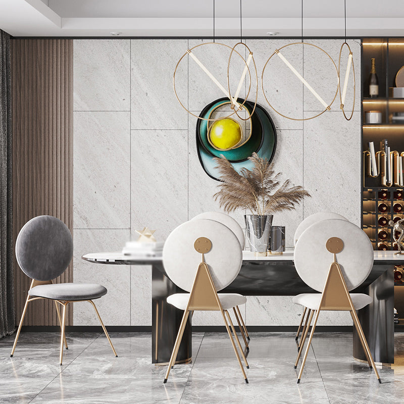 Sillas de comedor de metal de estilo nórdico, silla sin brazos con parte trasera abierta para uso doméstico