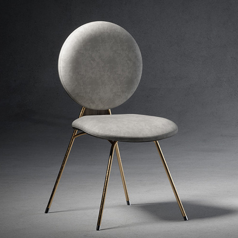 Sillas de comedor de metal de estilo nórdico, silla sin brazos con parte trasera abierta para uso doméstico