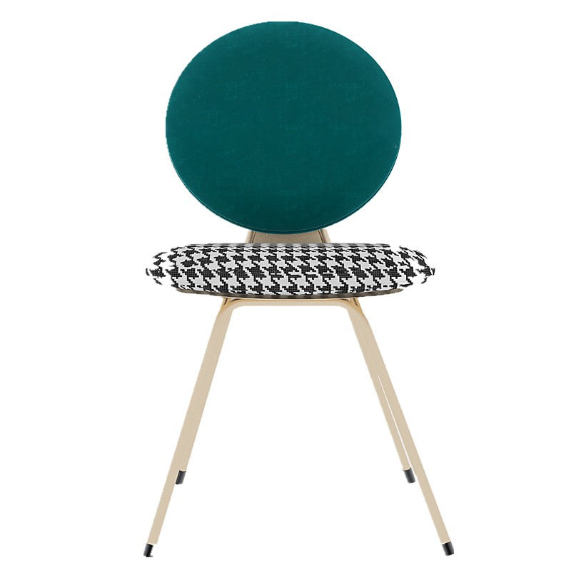 Sillas de comedor de metal de estilo nórdico, silla sin brazos con parte trasera abierta para uso doméstico