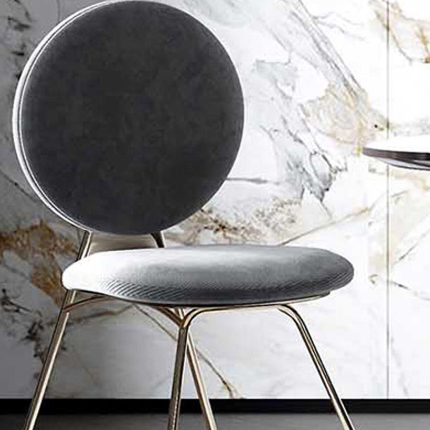 Sillas de comedor de metal de estilo nórdico, silla sin brazos con parte trasera abierta para uso doméstico
