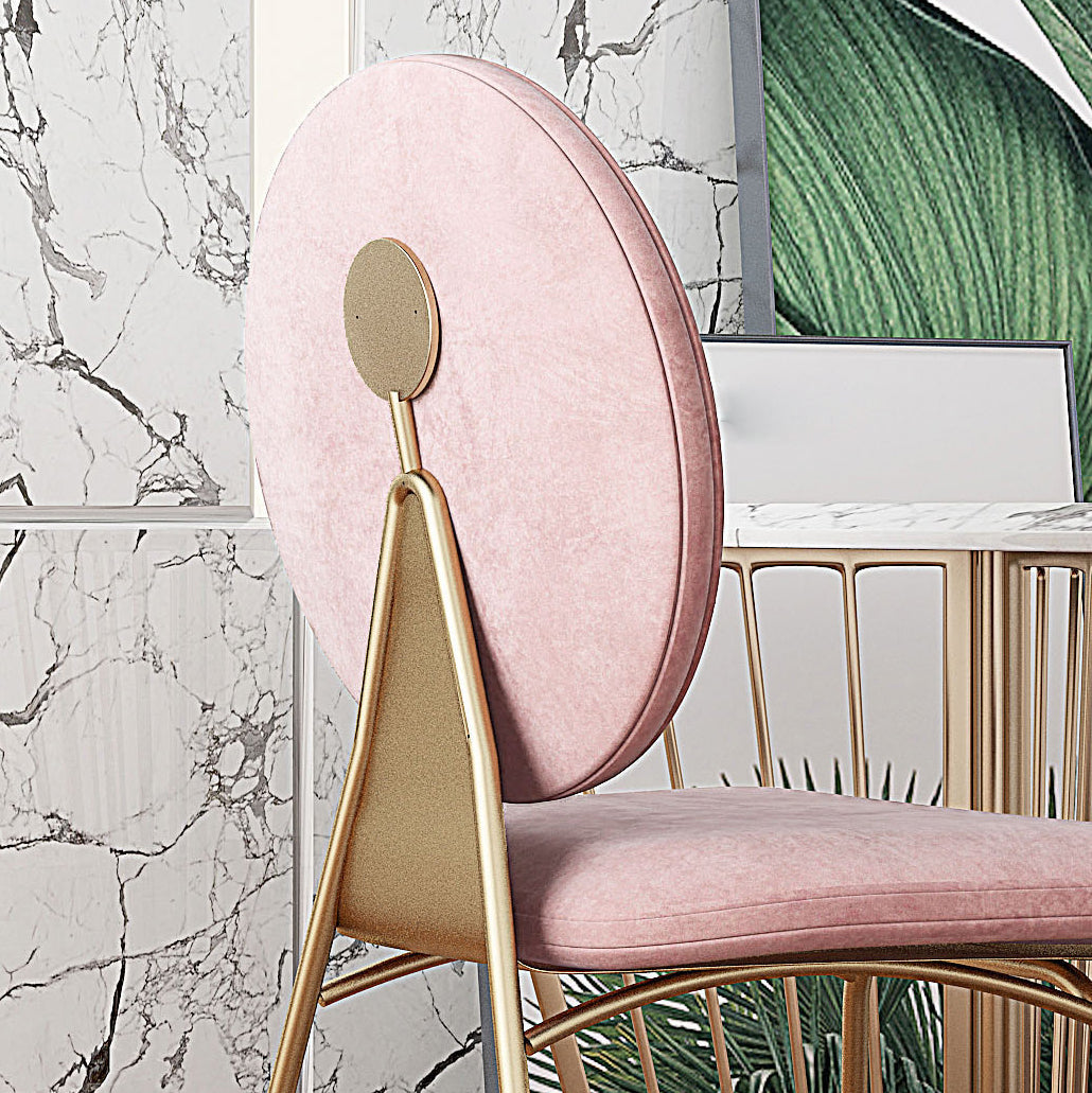 Sillas de comedor de metal de estilo nórdico, silla sin brazos con parte trasera abierta para uso doméstico