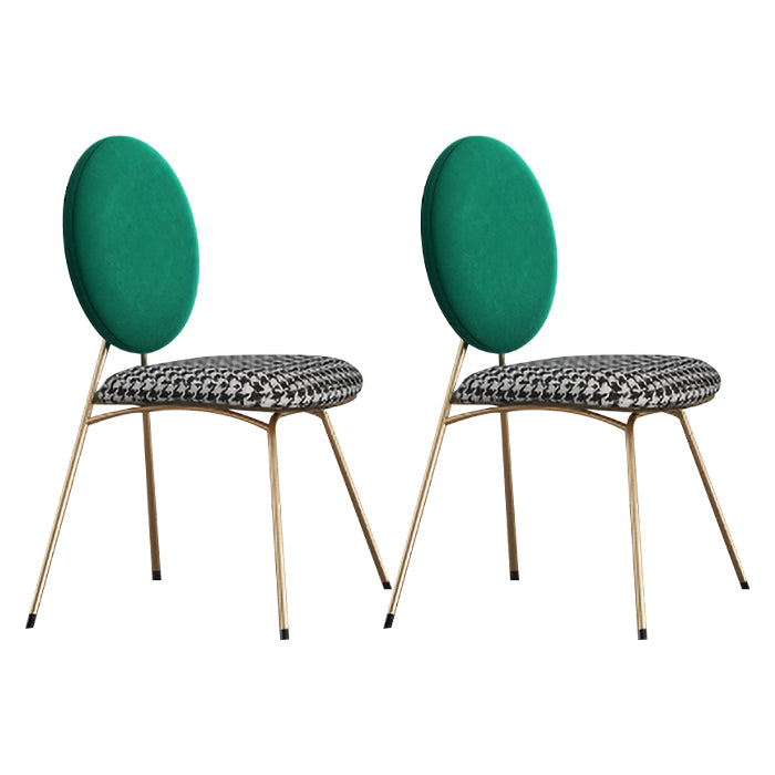 Sillas de comedor de metal de estilo nórdico, silla sin brazos con parte trasera abierta para uso doméstico